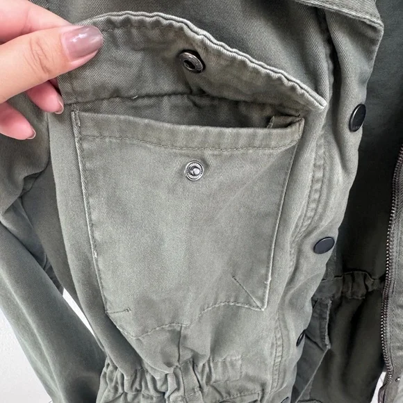 ANA Olive Green Utility Jacket with Drawstring Waist. Size S - Picture 5 of 6
